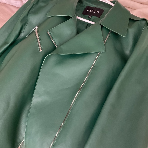 Bernice Leather Moto Jacket Lafayette 148 New York - Picture 5 of 12